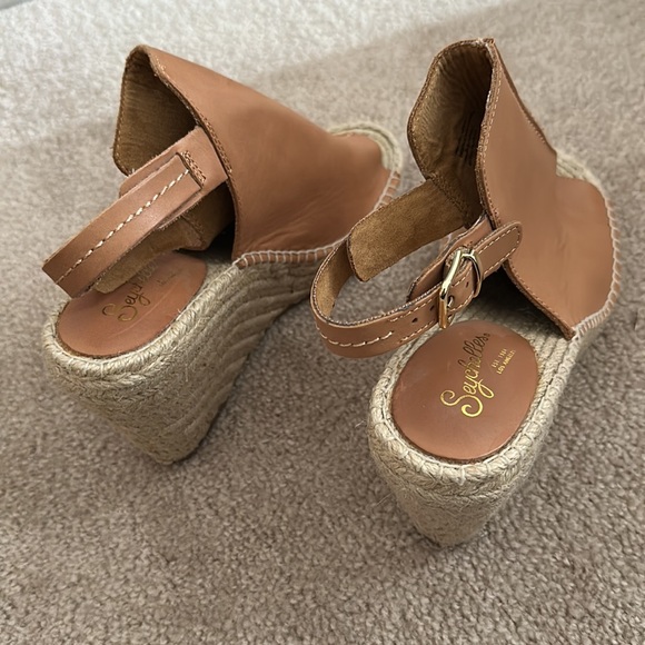 Seychelles espadrilles wedge tan leather - Picture 4 of 4